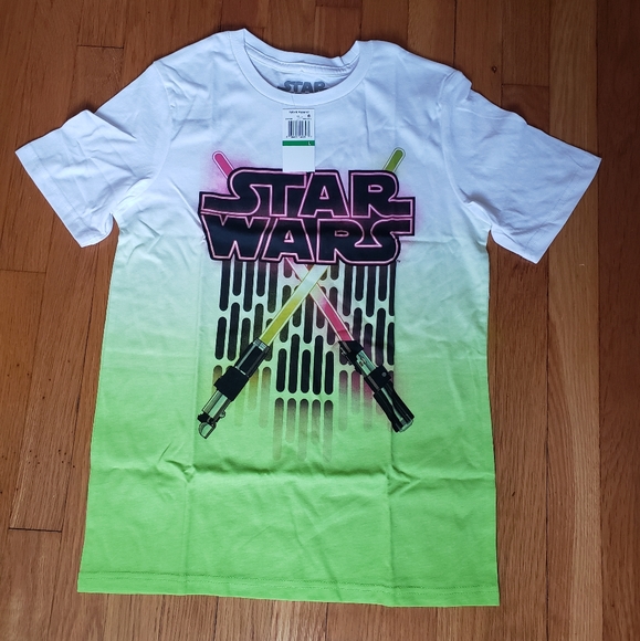 Star Wars Big Boys Lightsabers Ombre T shirt. - Picture 2 of 5